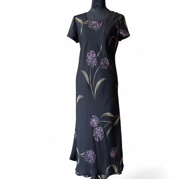 Jessica Howard Petite Black Floral Maxi Dress – Size 14P - Picture 1 of 8